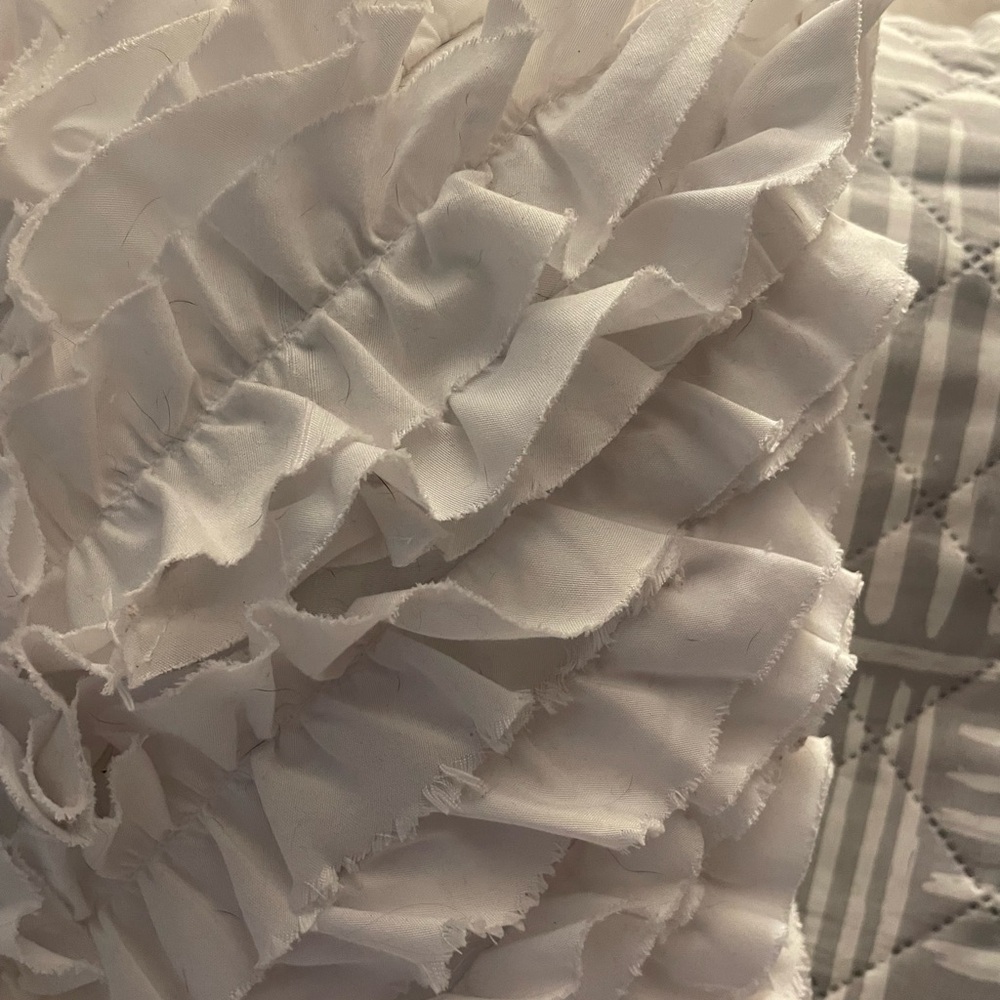 White Ruffle Throw Pillow - Picture 2 of 2